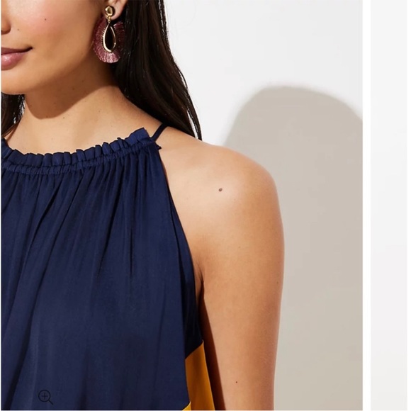 LOFT Colorblock Halter Swing Dress Women's Size 22 Plus - Picture 2 of 10